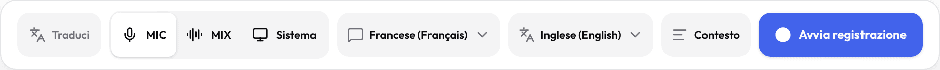 Prepara la registrazione